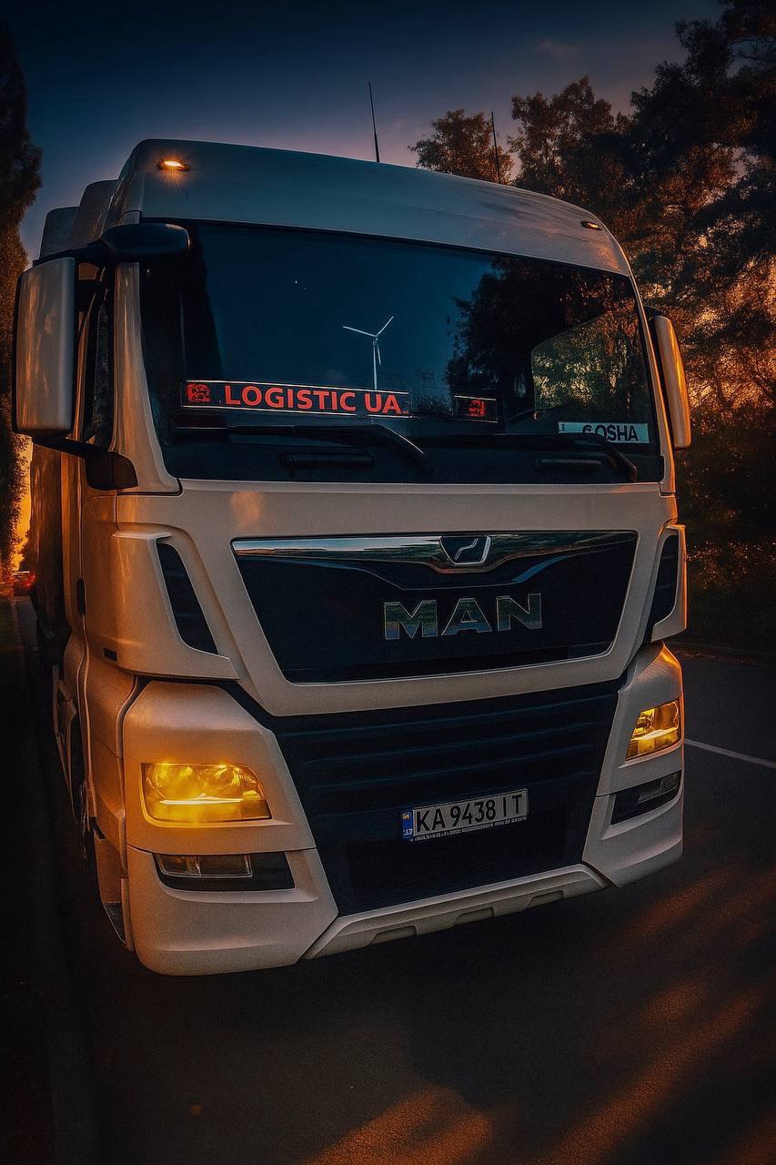 LOGISTIC UA truck at sunset